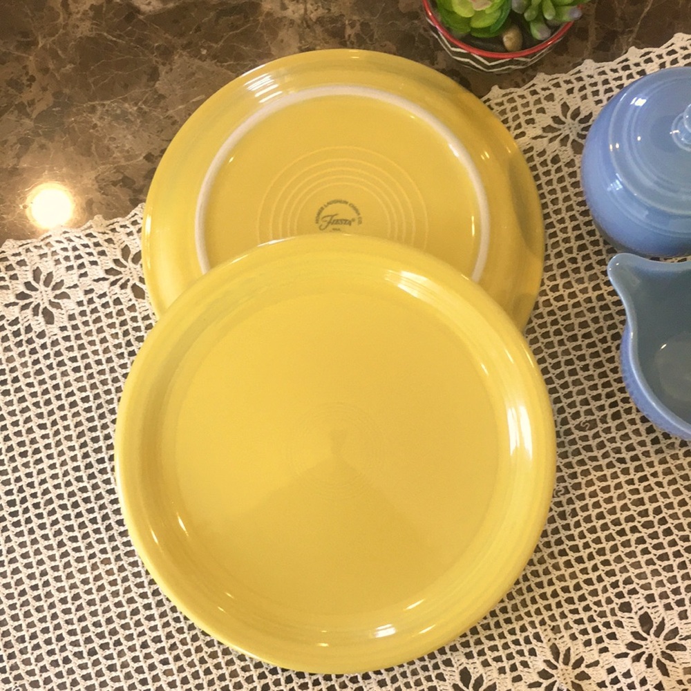 Two New Fiesta Yellow Bistro Luncheon Plates 9-in. Lead Free